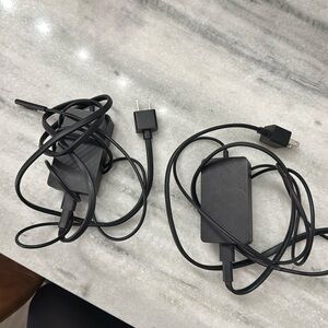 2 Microsoft - Surface 65W Power Supply - Black - both chargers